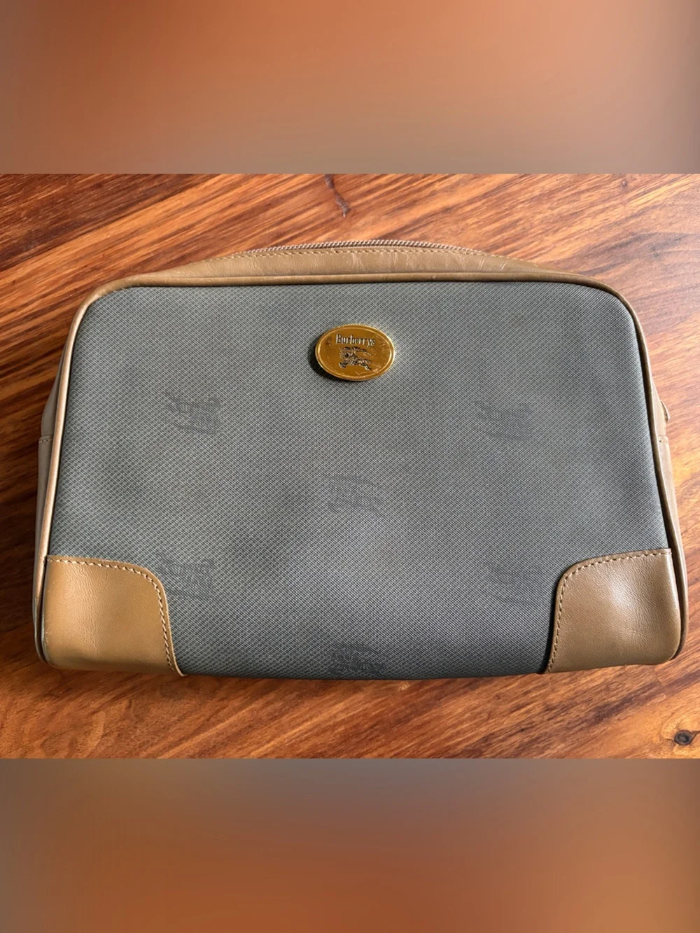 Vintage Burberrys Equestrian Knight Monogram Pouch • Entrupy Authenticated